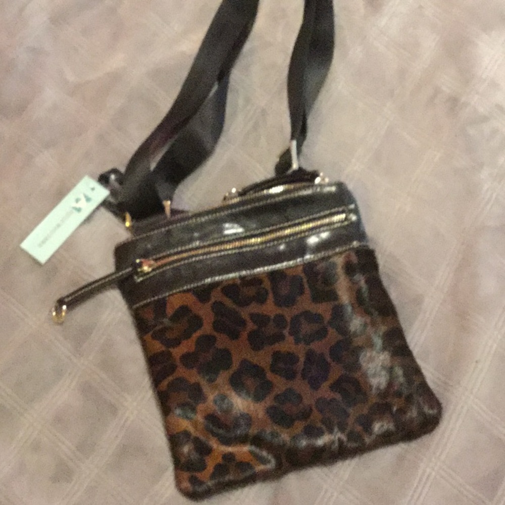 Aqua Madonna leopard print crossbody